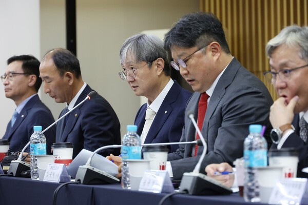 이찬진 금융감독원장이 1일 열린 보험회사 CEO 간담회에서 발언을 하고 있다. [사진=연합뉴스]