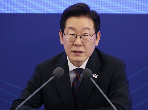 이재명 대통령이 10일 서울 마포구 프론트원에서 열린 국민성장펀드 보고대회에서 발언하고 있다. [사진=연합뉴스]