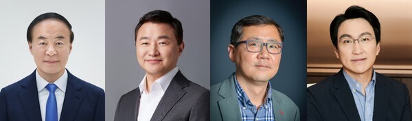 삼성전자는 21일 '2026년 정기 사장단 인사'를 발표했다.  (왼쪽부터) 전영현 반도체(DS) 부문장·메모리사업부장, 노태문 모바일·가전(DX) 부문장·MX사업부장, 박홍근 SAIT원장, 윤장현 DX부문 CTO 사장 겸 삼성리서치장. [사진=삼성전자] 