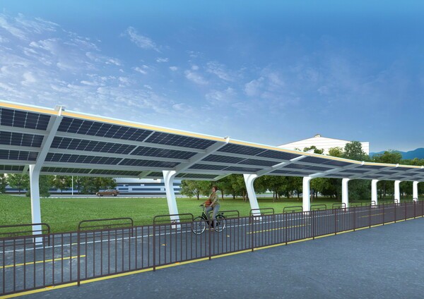 시화방조제 자전거길에 설치할 공공디자인 태양광 조감도. [사진=시흥시]