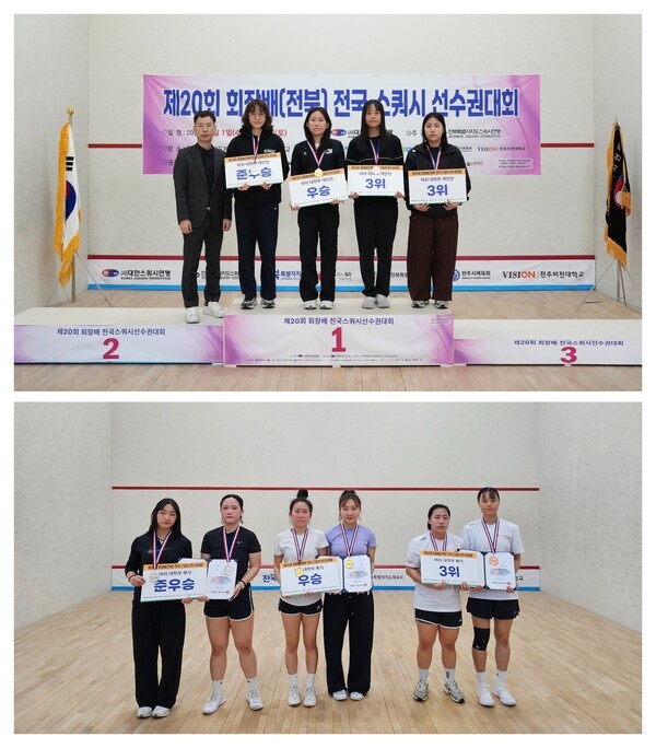 신안산대 스포츠지도학과, 전국 스쿼시 대회 '여자 대학부 전 종목 석권... - 뉴스 썸네일 이미지