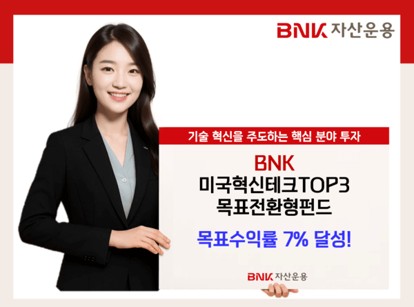 BNK운용, 'BNK미국혁신테크TOP3 목표전환형 펀드' 목표 수익률 달성 - 뉴스 썸네일 이미지