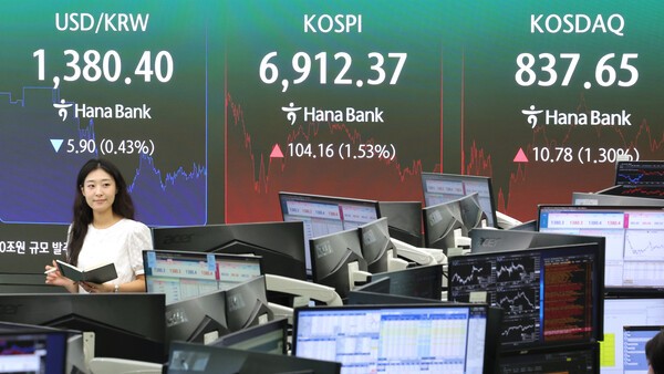 [마감시황] '한은 금리인상' 악재에도 <b>코스피 6900선 회복</b>