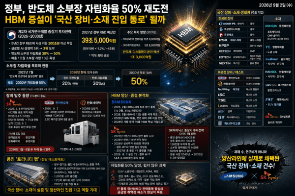 정부 200조 R&D에 삼성전자·SK하이닉스 HBM 증설까지...반도체 소부장 '... - 뉴스 썸네일 이미지