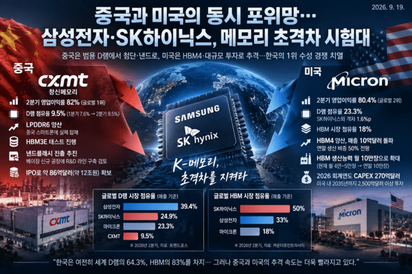 中 CXMT·美 마이크론 동시에 치고 온다…삼성전자·SK하이닉스 '메모리...