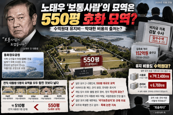 노태우 '보통사람' 무색한 550평 초호화 묘역…수억원대 유지비 출처는...